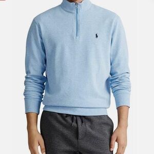 Polo by Ralph Lauren Light Blue Quarter-Zip Sweater